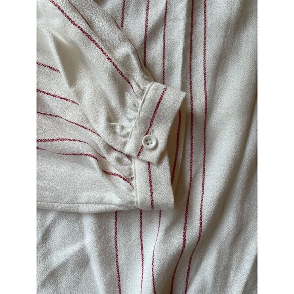 A Loves A Womens Medium Boho Embroidery Top White/Red Striped Cottagecore Fairy - Picture 8 of 11